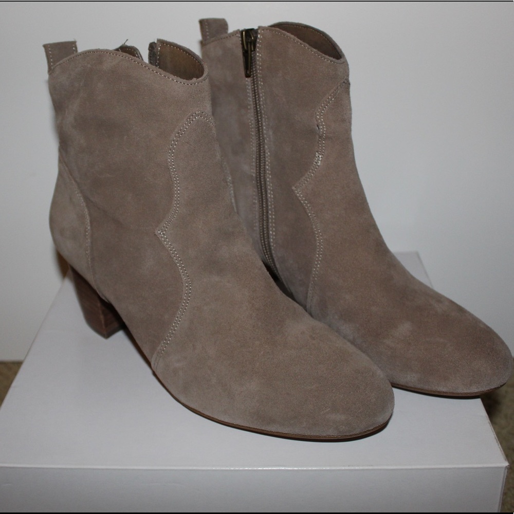 Steve Madden Taupe Sued Ankle Boots